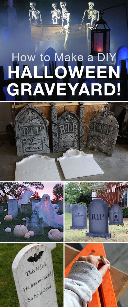 How To Make A Diy Halloween Graveyard The Budget Decorator