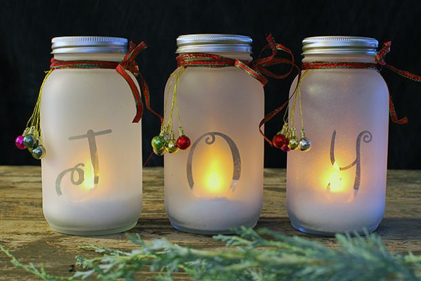 DIY Mason Jar Holiday Luminaria • The Budget Decorator