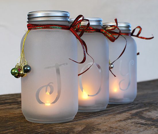 DIY Mason Jar Holiday Luminaria • The Budget Decorator