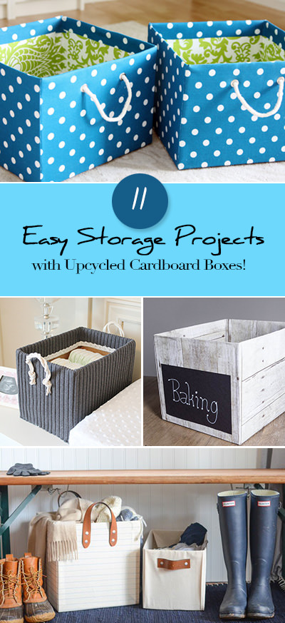 7 ideas diy storage boxes // cardboard desk organizers 