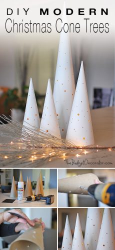 DIY Modern Christmas Cone Trees • The Budget Decorator