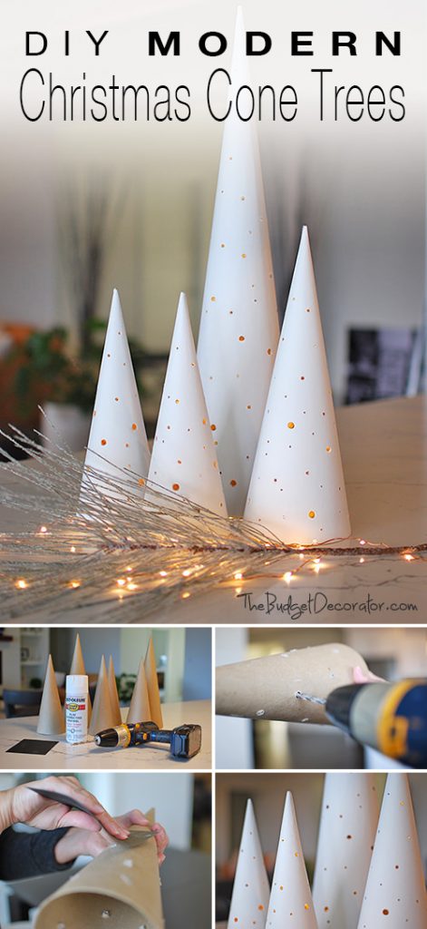 Diy Modern Christmas Cone Trees • The Budget Decorator