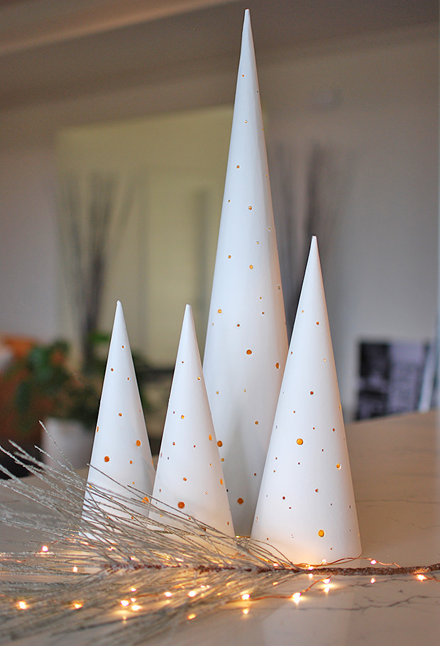 DIY Modern Christmas Cone Trees • The Budget Decorator