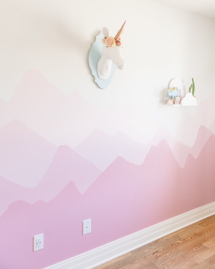 mountains painted on wall