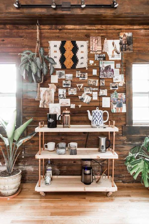 Wooden Coffee Station within Kitchen