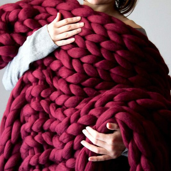 Chunky knit diy blanket sale