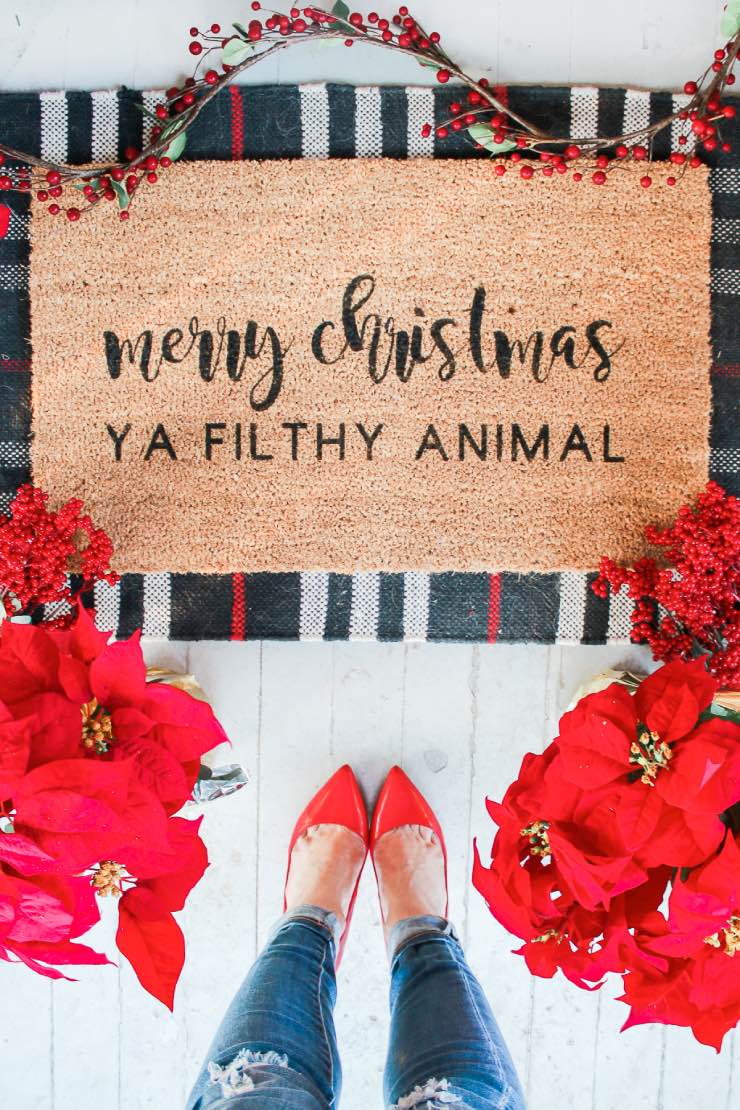 How to Make a Custom Doormat with a Vinyl Stencil - Burton Avenue