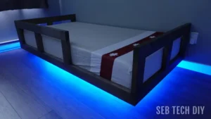 floating bed frame with lighting